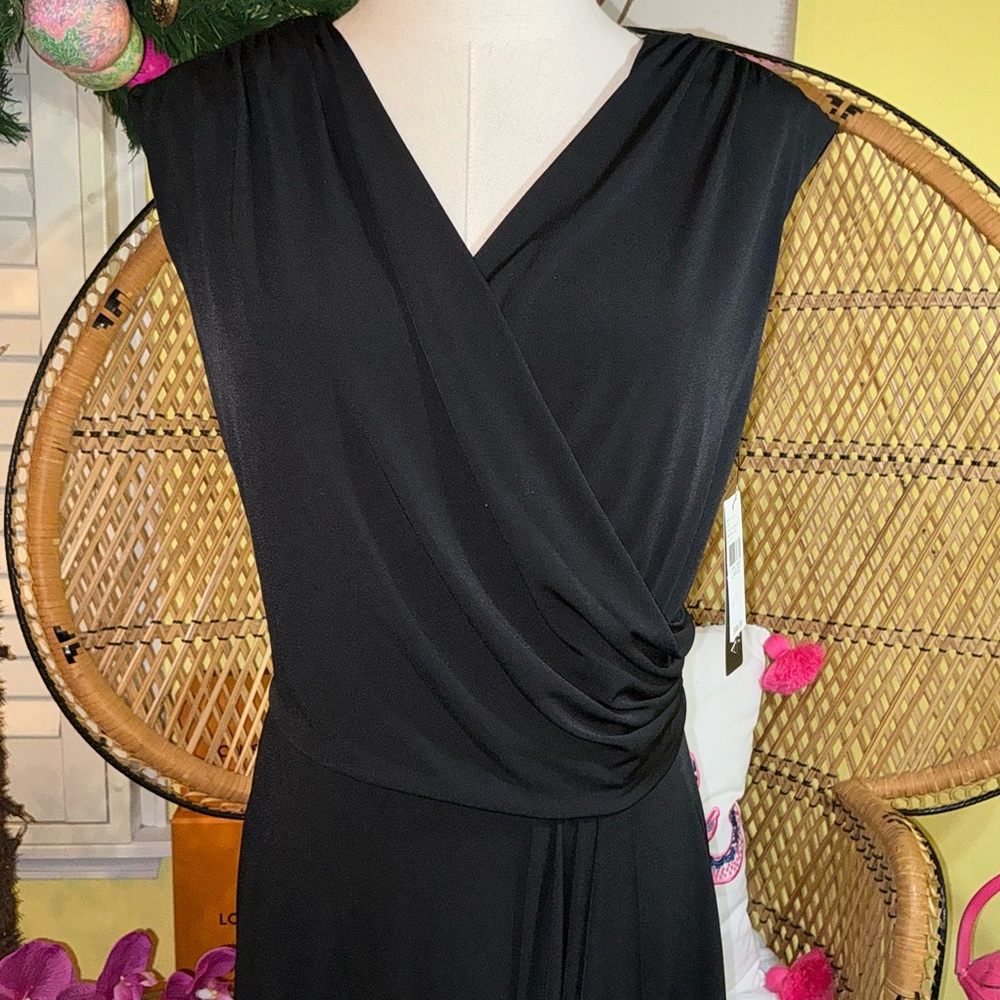 AGB NWT Dress Faux Wrap Black Size L - Picture 13 of 15